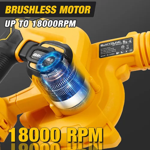 Miniatura 5 de Soplador de hojas inalámbrico para batería Dewalt de 20 V máximo, soplador de aire eléctrico para el lugar de trabajo con motor sin escobillas, 6