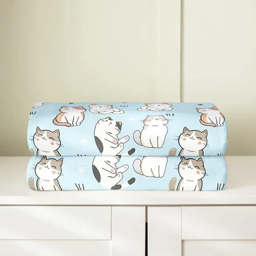 Miniatura 4 de Erosebridal Manta de vellón de gato, Kawaii Garfield, manta mullida de gato persa para niños y niñas, manta de franela suave con estampado de patas