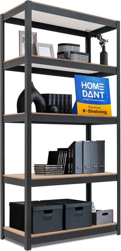 HOMEDANT House - Estantería de metal ajustable de 36.2 pulgadas de ancho y 5 niveles para garaje, estantes de almacenamiento de pie, organizadores,