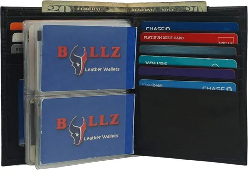 Miniatura 2 de Billetera de piel para hombre con inserto de vinilo resistente