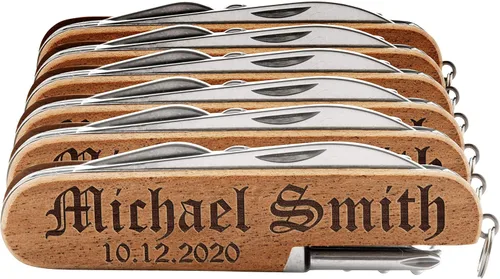 Miniatura 7 de Cuchillo de bolsillo grabado, cuchillo de bolsillo multiherramienta personalizado de 8 funciones, regalos de Navidad para hombres, cuchillos
