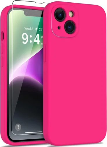Miniatura 25 de DEENAKIN Funda compatible con iPhone 14 Plus con protector de pantalla, funda mejorada para cámara, goma de gel de silicona suave probada contra