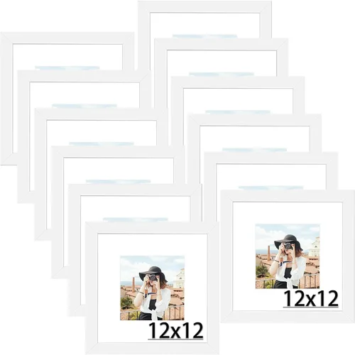 Miniatura 96 de Picrit - Juego de 12 portarretratos de 4 x 6 pulgadas, para fotos de 3.5 x 5 con paspartú o 4 x 6 pulgadas sin paspartú, marcos para colgar
