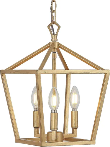 Miniatura 19 de JONATHAN Y Linterna colgante LED de 10 pulgadas de bronce aceitado/latón dorado con 3 luces, lámpara de araña clásica y moderna de granja para isla