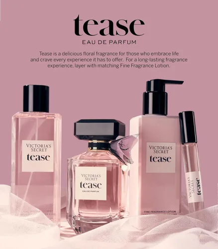 Miniatura 4 de Victoria's Secret Tease Eau de Parfum, notas de gardenia blanca, pera Anjou y vainilla negra, perfumes para mujer (1.7 oz)