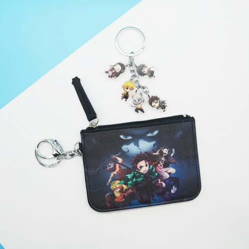 Miniatura 4 de Demon Anime Tanjiro & Nezuko - Cartera con cordón y llavero, tarjetero para tarjetas de identificación, bolsa con cordón, funda para el cuello
