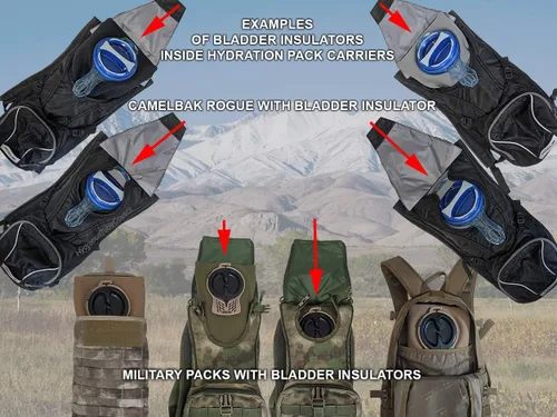 Miniatura 3 de Los aisladores de vejiga son compatibles con la vejiga de agua Camelbak. Se adapta a antidoto MIL Spec y Crux Verde OD