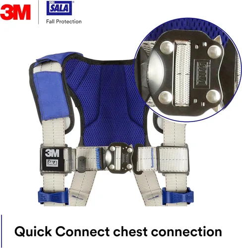 Miniatura 5 de 3M DBI-SALA ExoFit X100 Arnés de Seguridad de Chaleco Cómodo Protección contra Caídas, OSHA, ANSI, Uso General, 1 Conexión de Anillo en D, Hebillas