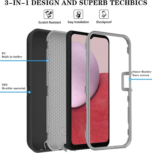 Miniatura 6 de ONOLA Funda compatible con Samsung Galaxy A14 5G con protector de pantalla HD, resistente a los golpes y a las caídas, funda de 3 capas para Samsung