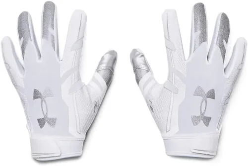 Under Armour F8 - Guantes de fútbol para hombre (100) / blanco / plata metálica