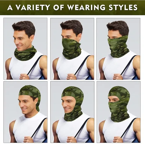 Miniatura 5 de Máscara facial de camuflaje militar bandana pasamontañas capucha para hombres y mujeres entrenamiento táctico ciclismo esquí resistente al viento