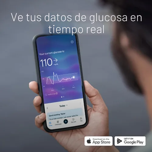 Miniatura 6 de Lingo Monitor Continuo de Glucosa (CGM) y Aplicación. Fabricado por Abbott. Conozca el impacto de lo que come. 1 biosensor Lingo dura hasta 14