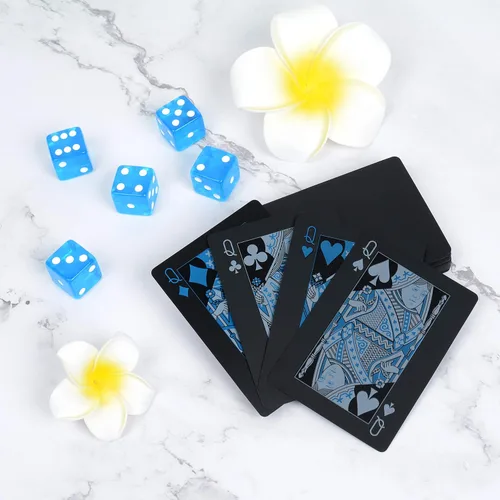 Miniatura 4 de Juegos de cartas de póquer, juegos de dados de mesa de póquer, de PVC, apilables, de grado AAA, precisión de casino, dados con bordes y esquinas