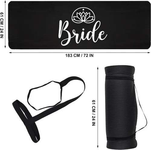 Miniatura 5 de Brosash Tapete de yoga para novia y novio, extra grueso y antideslizante, con correa de transporte para gimnasio en casa, estiramiento