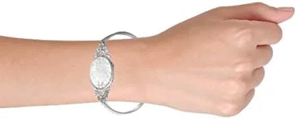 Miniatura 7 de Pulsera personalizada estilo vintage grabada con medallón que sostiene foto para mujer plata de ley