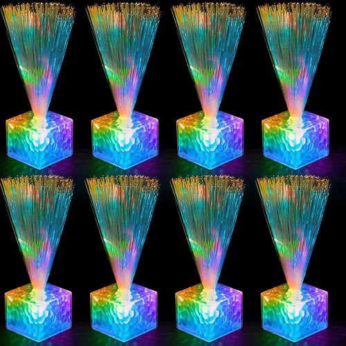 Miniatura 9 de Amylove 16 mini lámparas de fibra óptica a granel con luz LED cambiante de color para centro de mesa que brilla en la oscuridad, suministros