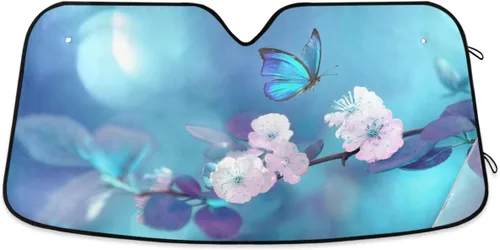Miniatura 25 de Parasol plegable para parabrisas de automóvil, diseño de ojos rojos aterradores, contra rayos UV, parasol para mantener tu vehículo fresco