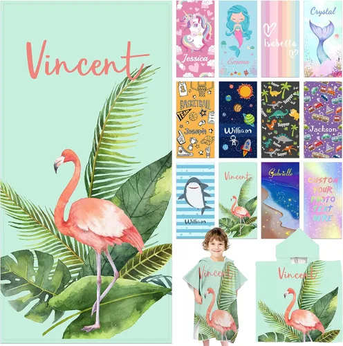Miniatura 18 de Toallas de playa personalizadas para niños, toallas de playa personalizadas con nombres, regalos personalizados para niños pequeños, niñas