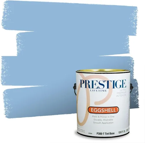 Miniatura 34 de Prestige Paints. - Base y pintura para exteriores en un solo galón, 1 galón. plano, comparable con Sherwin Williams Topsail. SW159-azul hechizante.