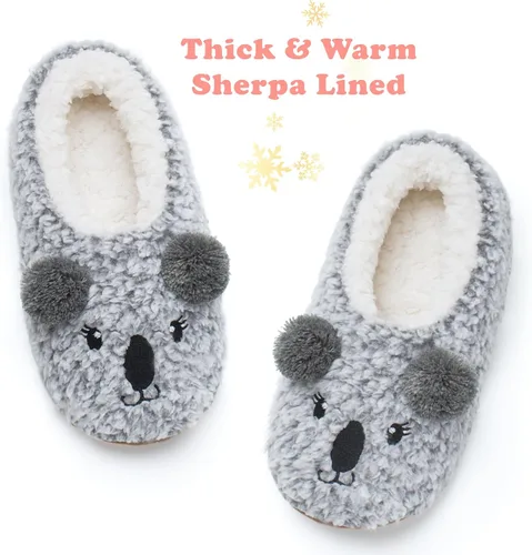 Miniatura 3 de cosyone1997 Lindas pantuflas de animales para niños, niñas y mujeres, calcetines de casa mullidos con suela antideslizante suave, regalos únicos