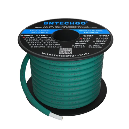 Miniatura 13 de Bntechgo 8 alambres de silicona suave y flexible, silicona resistente a altas temperaturas, altamente eficiente 8 AWG calibre, 1650 hilos de alambre
