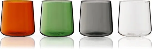 Miniatura 9 de Viski Aurora Tumblers - Copas de vino de colores, divertidas copas de cóctel teñidas en transparente, gris, verde y ámbar, aptas para lavavajillas