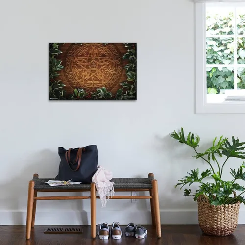 Miniatura 3 de Trends International Brigid Ashwood - Póster de pared de pentáculo navideño de celta Yule, 22.37 x 34.00 pulgadas, lienzo estirado