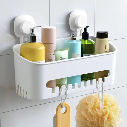 Miniatura 10 de LUXEAR Organizador de ducha con ventosa transparente – organizador de ducha + jabonera+soporte para cepillo de dientes – 1 segundo instalación sin