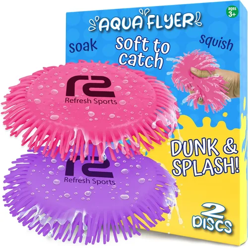 Miniatura 8 de Juegos de playa Disco volador para piscina: 2 paquetes de discos de agua para niños - Empapa el objetivo al impacto - Los mejores juguetes de Rojo