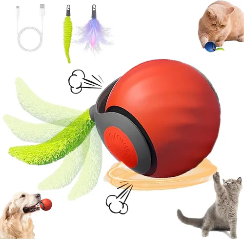 Miniatura 3 de Pelota de juguete para gatos, Speedy Tail2.0 juguete para gatos, juguetes interactivos automáticos para gatos de interior con 2 colas, juguetes