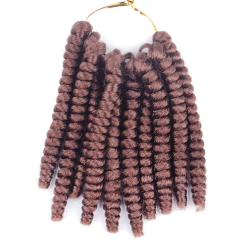 Miniatura 45 de Saniay - 3 paquetes de trenzas de ganchillo cortas trenzadas de ganchillo con espiral, rizos con espiral jamaicana, 20 mechones por paquete