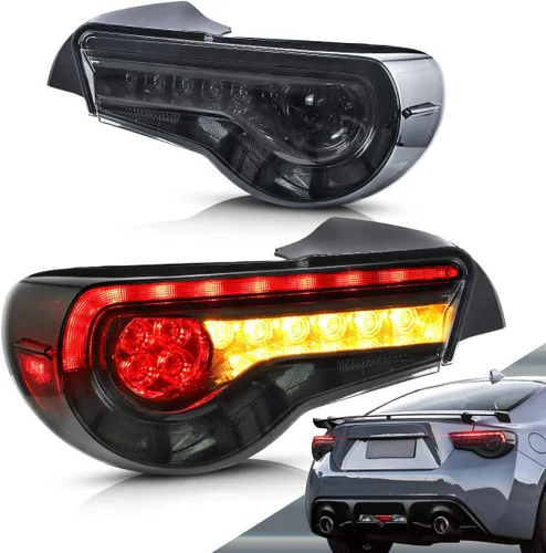 Miniatura 12 de VLAND Luces traseras LED compatibles con Scion Fr-s 2013-2016 Toyota86/Subuaru Brz 2013-2020 con secuencial ámbar, conjunto de lámpara trasera LED