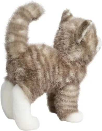 Miniatura 7 de Douglas Zipper - Gato atigrado gris de felpa con cremallera, animal de peluche