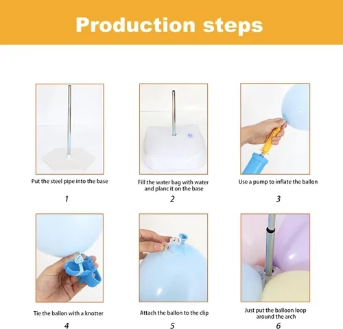 Miniatura 6 de Kit de arco de globos con base, soporte de arco de globos ajustable de 9 pies de altura y 10 pies de ancho, marco de arco de globos, soporte