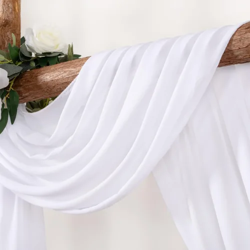 Miniatura 7 de LINXTAR Tela Blanca para Drapeado de Arco de Boda 1 Panel 30 pulgadas x 18 pies Cortina de Arco de Gasa Transparente para Pascua Despedida de Blanco