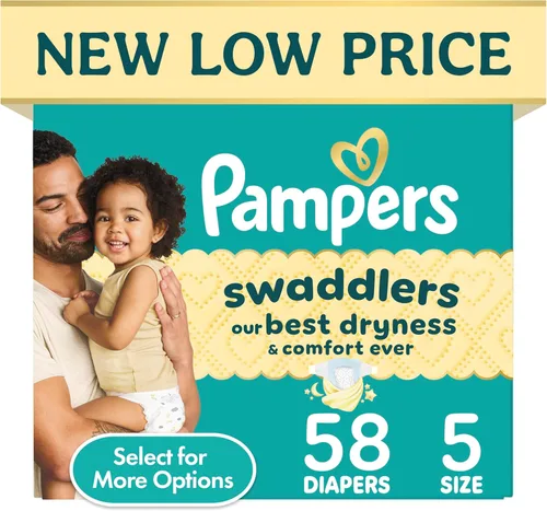 Miniatura 30 de Pañales Pampers Swaddlers, Talla 1 (8-14 libras), 198 unidades, absorbentes, mantiene al bebé seco y cómodo, pañal desechable seguro para la piel