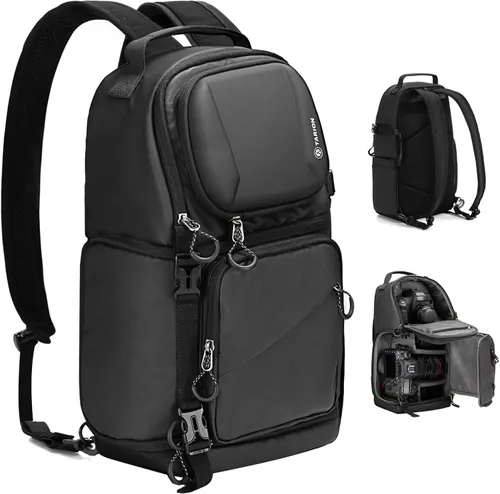 Miniatura 11 de TARION Mochila para cámara Slim Photography - Bolsa compacta para cámara réflex digital de 12.5 L con acceso lateral compartimento para laptop de 14