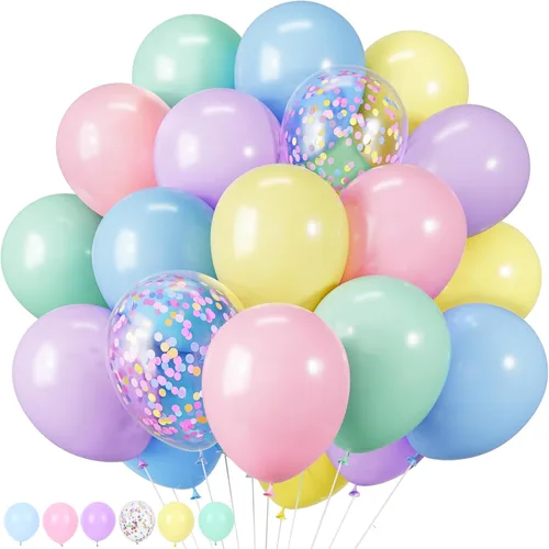 Miniatura 32 de RUBFAC 65 piezas de globos de 12 pulgadas, kit de globos rojos, negros y blancos con confeti y cintas para cumpleaños, bodas, baby shower, Negro