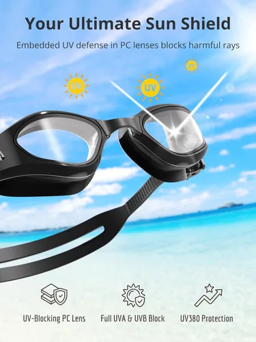 Miniatura 5 de Gafas de natación, sin fugas, gafas de natación para adultos con lentes resistentes a la niebla, bloqueo UV para hombres, mujeres y jóvenes