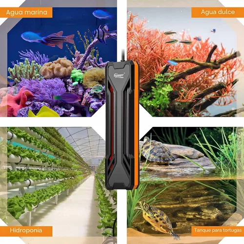 Miniatura 7 de hygger Calentador para Acuarios 300W/500W/800W/1000W, Calentador Sumergible para Tanque de Peces con Controlador LED Digital y Sistema Inteligente