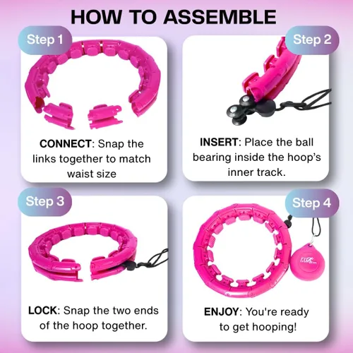 Miniatura 7 de FIT ON FORM Infinity Weighted Hula Hoop for Adults Weight Loss, Smart Exercise Hola Circle Hoop for Women Abs Workout