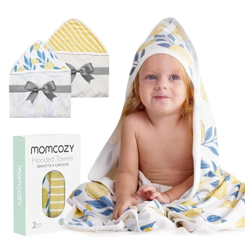 Miniatura 22 de Momcozy Toalla de bebé con capucha, ultra suave y absorbente, juego de toallas de baño grandes para mayor comodidad y suavidad en la piel del bebé