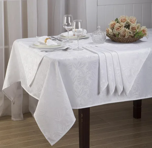 Miniatura 9 de Royal Bedding Elaine - Juego de manteles de lujo y elegante con servilletas, mantel de cocina superior, 70 pulgadas, redondo, dorado