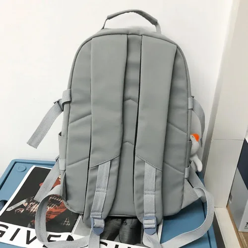 Miniatura 4 de Moda hombres mochila impermeable nylon mochila kawaii mujeres bolsa de viaje de alta capacidad bolsillos laterales, Azul, Mochilas de mochila