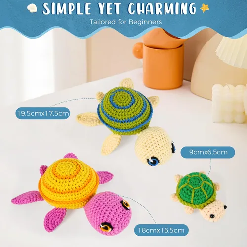 Miniatura 2 de Hadwoer Kit de ganchillo para principiantes, kit de animales de ganchillo, kit de animales de ganchillo con tutoriales en video paso a paso