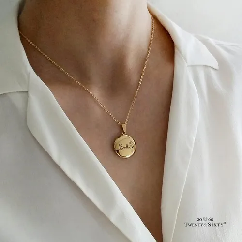 Miniatura 8 de TwentySixty Collar con medallón de círculo personalizado para mujeres niñas niños sostiene fotos flor de nacimiento personalizada y grabada collar