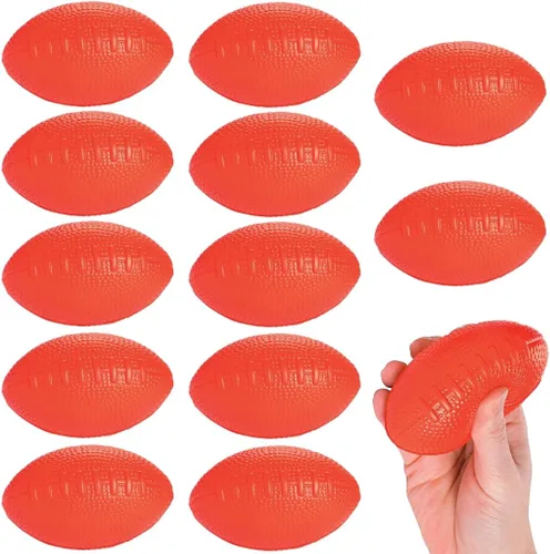 Fun Express - Red School Spirit Foam Football - Juguetes - Pelotas - Kick Balls - 12 Piezas