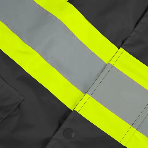 Miniatura 12 de Pioneer Hi Vis Traje de Lluvia Ligero Impermeable de Seguridad - Equipo de Lluvia Reflectante para Trabajo para Hombres y Mujeres Negro