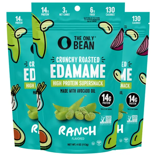 Miniatura 11 de The Only Bean Granos Edamame tostados secos crujientes (paquete variado), bocadillos saludables keto bajos en carbohidratos para adultos y niños