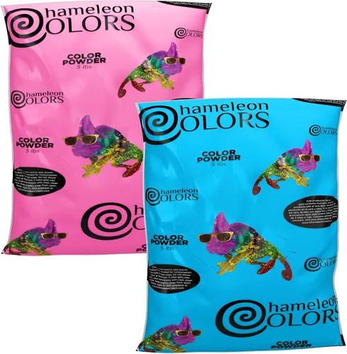 Miniatura 8 de Chameleon Colors Polvo azul para revelación de género, 2 bolsas de 5 libras, color azul vibrante, para bebé, bolsas de fácil apertura, fácil